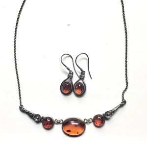 Jewelry - Amber necklace and earring set Jewelry - Amber necklace and earring set